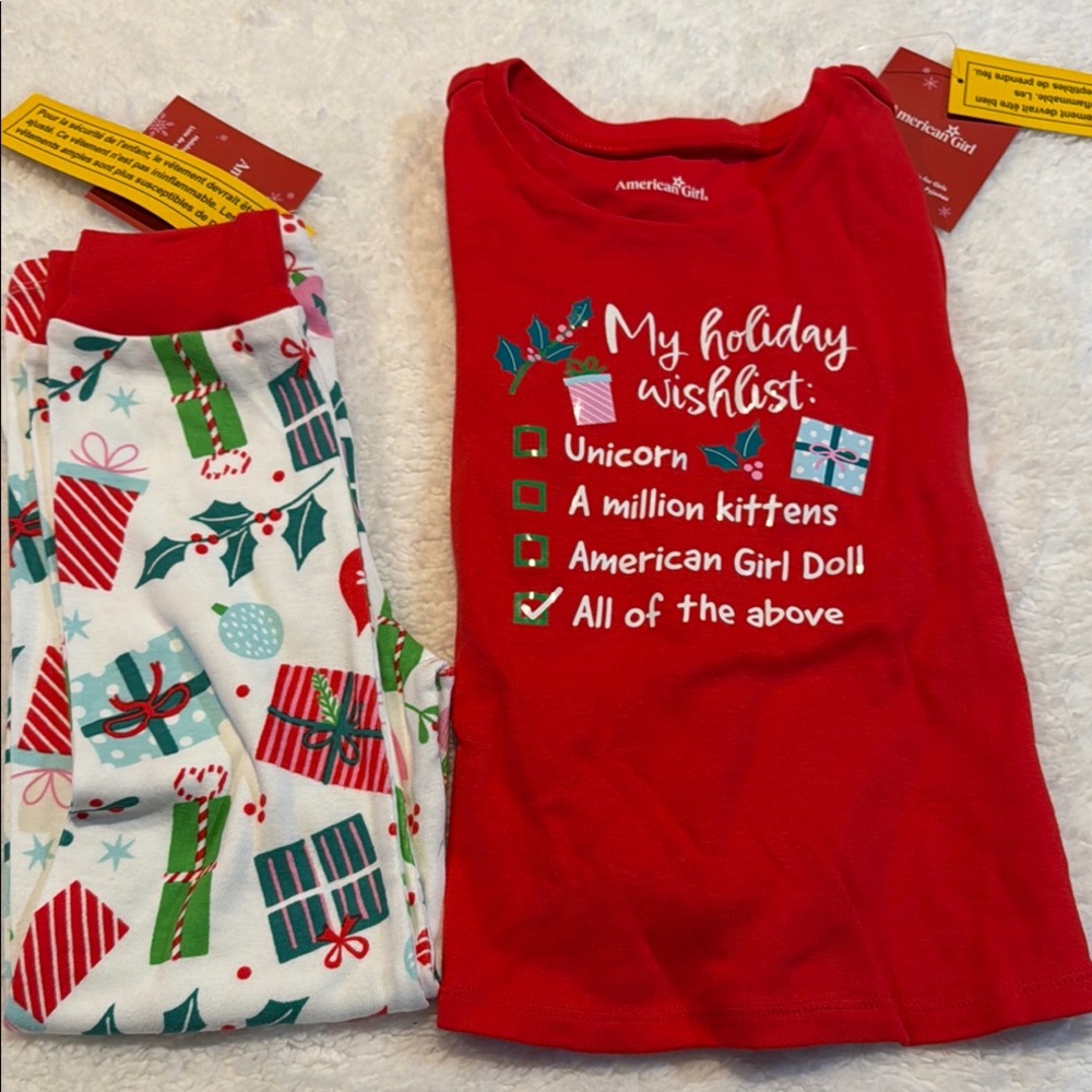 American Girl Red Holiday Pajama Set for Kids